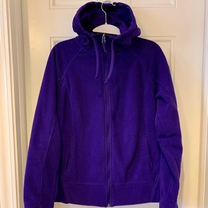 Woman Dark Purple Full Zip Fleece Jacket